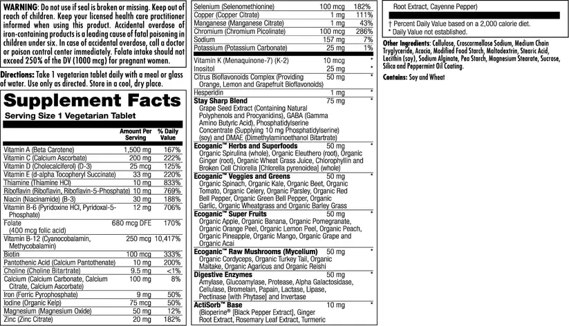 Enhanced Energy® TEEN Multivitamin VegCaps - 4.webp