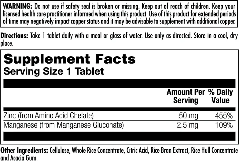 Zinc 50 Chelated Tablets - 2.webp