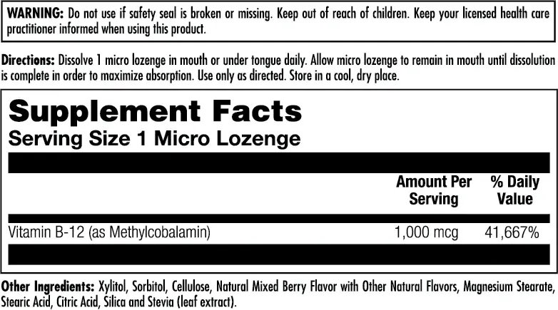 B-12 Methylcobalamin Lozenges 1000 mcg - 2.webp