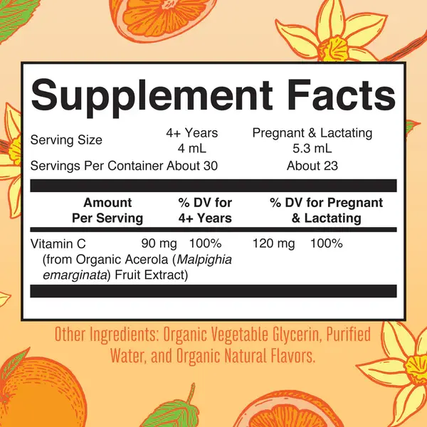 Adult Vitamin C Drops, Orange Vanilla Organic - 2.webp
