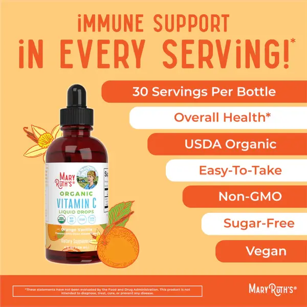 Adult Vitamin C Drops, Orange Vanilla Organic - 3.webp