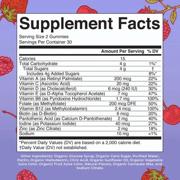 Kids Multivitamin Gummies, Mixed Berry & Cherry, Organic - 2.webp