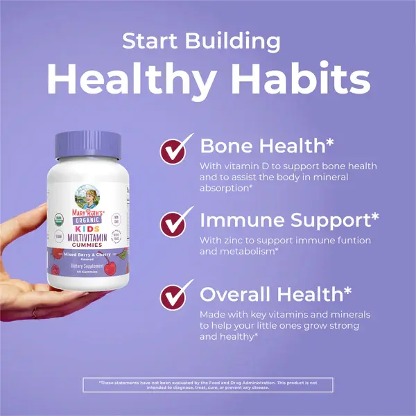 Kids Multivitamin Gummies, Mixed Berry & Cherry, Organic - 4.webp