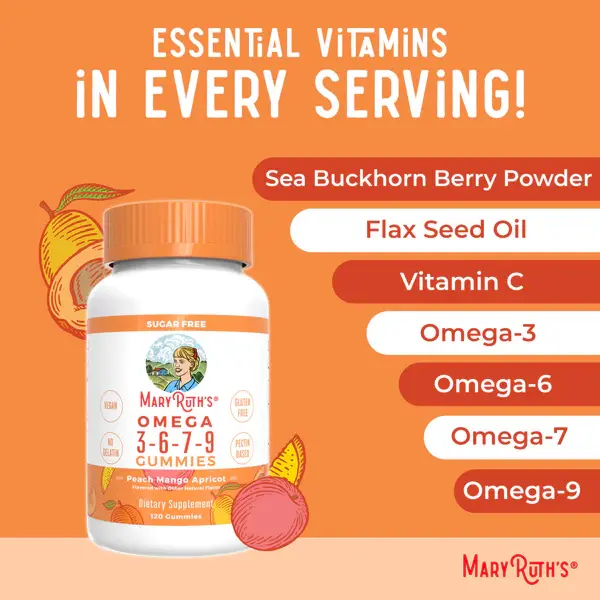 Omega 3-6-7-9 Gummies, Peach Mango & Apricot - 4.webp