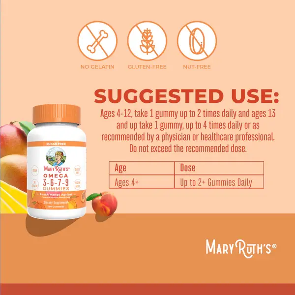 Omega 3-6-7-9 Gummies, Peach Mango & Apricot - 5.webp