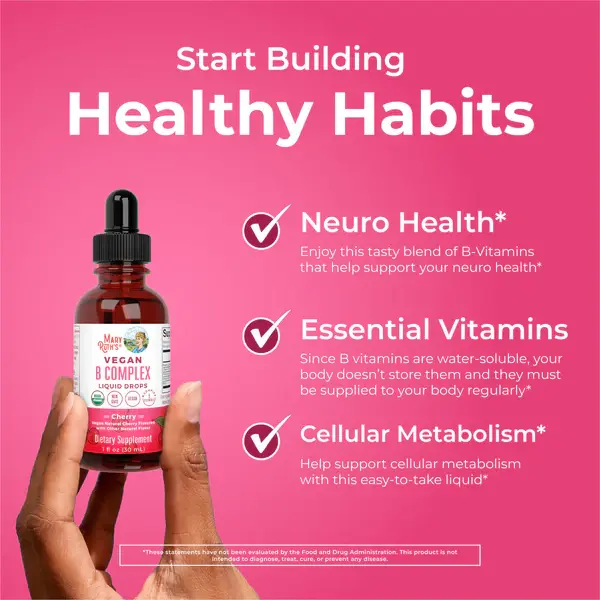 Vitamin B Complex Drops, Cherry, Organic - 3.webp