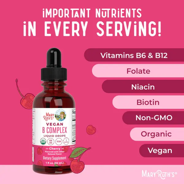 Vitamin B Complex Drops, Cherry, Organic - 4.webp