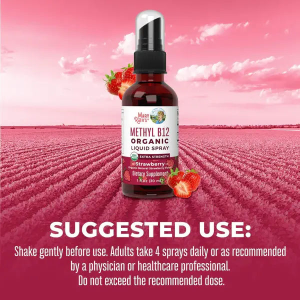 Vitamin B12 Spray, Strawberry, Organic - 5.webp