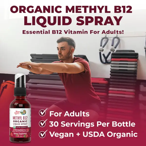 Vitamin B12 Spray, Strawberry, Organic - 4.webp