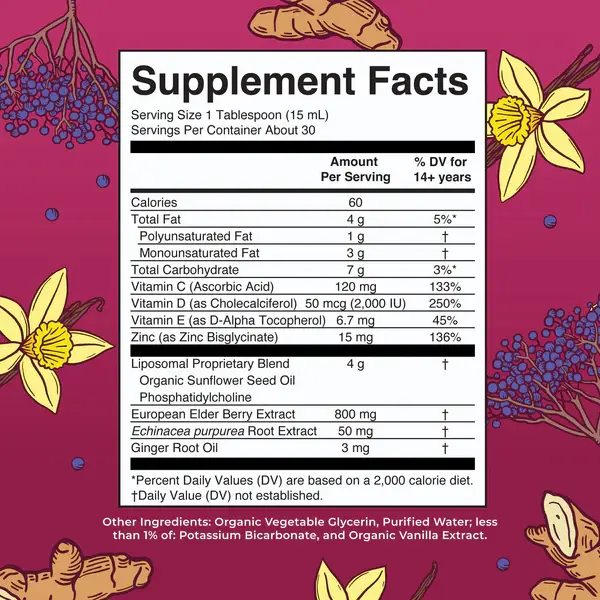 Immunity 7-in-1 Liposomal, Ginger Vanilla - 2.webp