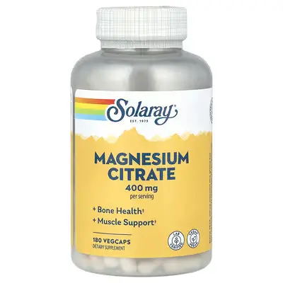 Solaray Magnesium Citrate 400mg 180 VegCaps