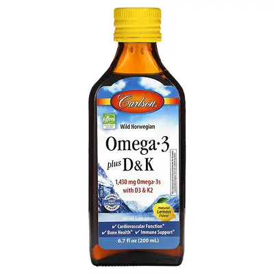 Carlson Omega-3 Plus D & K 200ml
