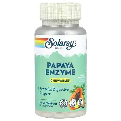 Solaray Papaya Enzyme, Tropical 180 Chewable