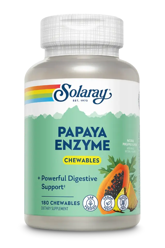 Solaray Papaya Enzyme, Tropical 180 Chewable