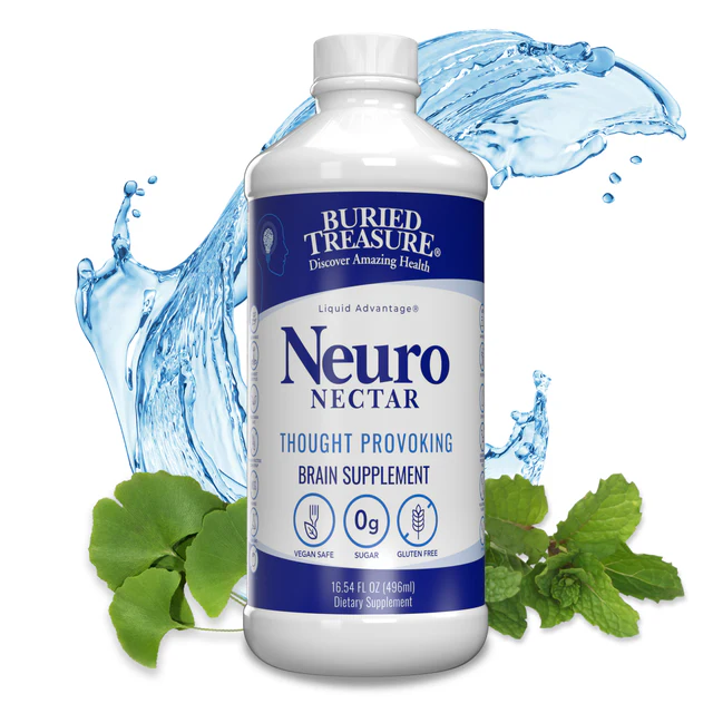 Buried Treasure Neuro Nectar Liquid Brain Nutrition - Supports Cognitive Function, DHA Omega 3, Ginkgo Biloba, and Herbal Extracts