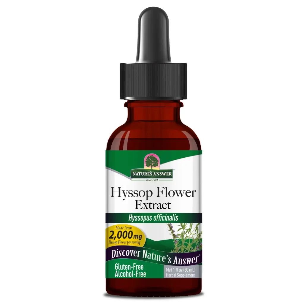 Nature's Answer Hyssop Flower Extract, Alcohol-Free, 505 mg