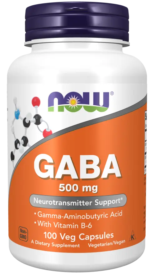 NOW GABA with Vitamin B-6, 500 mg