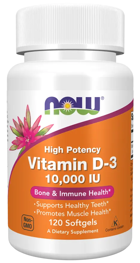 NOW, Vitamin D-3, High Potency, 250 mcg (10,000 IU)