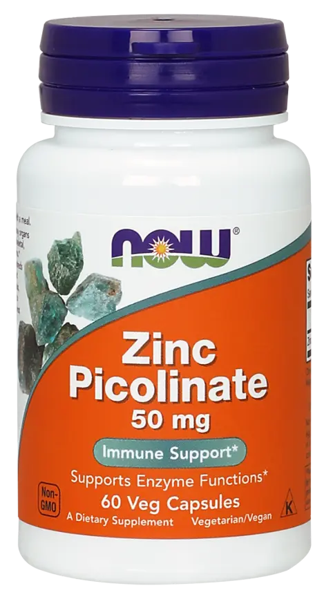 NOW Zinc Picolinate, 50 mg 60 VegCaps
