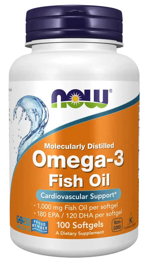 NOW Omega-3 Fish Oil, 1,000 mg, 180 EPA - 120 DHA