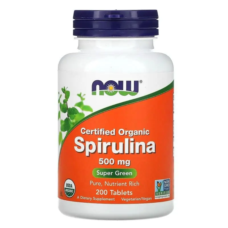 NOW Certified Organic Spirulina, 500 mg