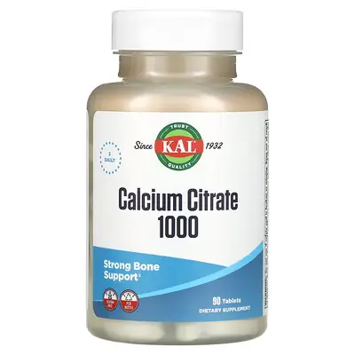 KAL Calcium Citrate 1000mg 90 tablets