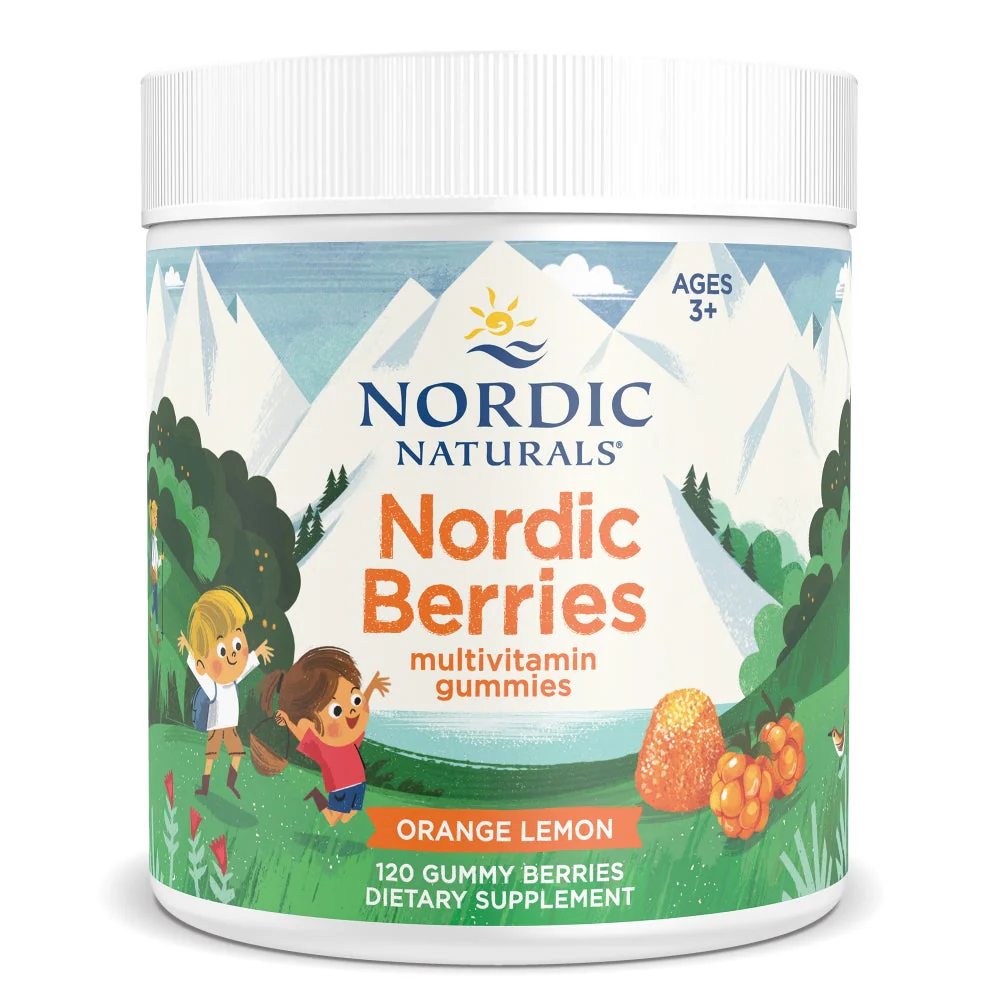 Nordic Naturals, Nordic Berries, Multivitamin Gummies, Ages 3+, Orange Lemon