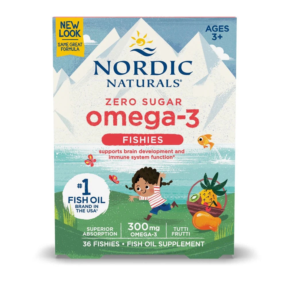 Nordic Naturals, Omega-3 Fishies, Zero Sugar, Ages 3+, Tutti Frutti, 300 mg