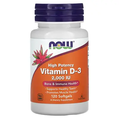 NOW Foods, Vitamin D-3, High Potency, 2,000 IU