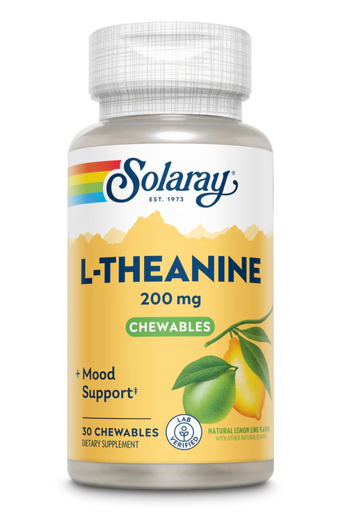 Solaray, L-Theanine, Natural Lemon-Lime, 200 mg