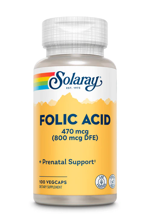 Solaray, Folic Acid, 470 mcg (800 mcg DFE)