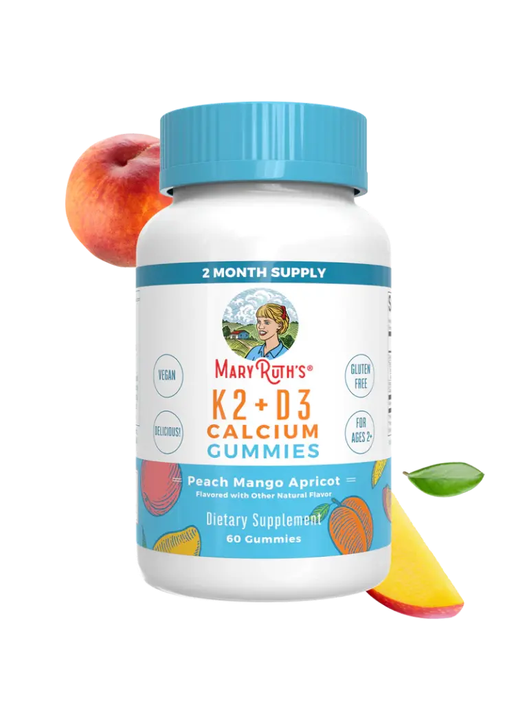 MaryRuth's, K2 + D3 Calcium Gummies, Peach, Mango and Apricot