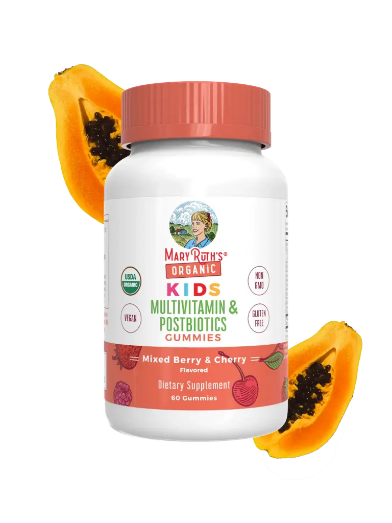 MaryRuth's, Organic Kids Multivitamin & Postbiotics Gummies, Mixed Berry & Cherry