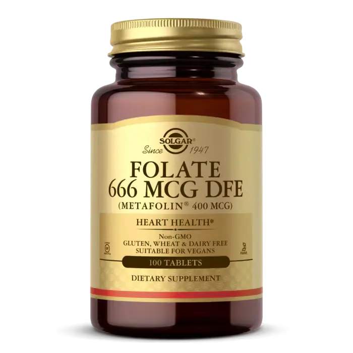 Solgar Folate 666 MCG DFE (Metafolin® 400 MCG) - 100 Tablets