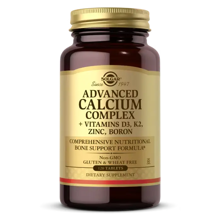 Solgar, Advanced Calcium Complex + Vitamins D3, K2, Zinc, Boron - 120 Tablets