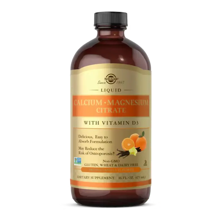 Solgar, Liquid Calcium Magnesium Citrate with Vitamin D3, Orange-Vanilla