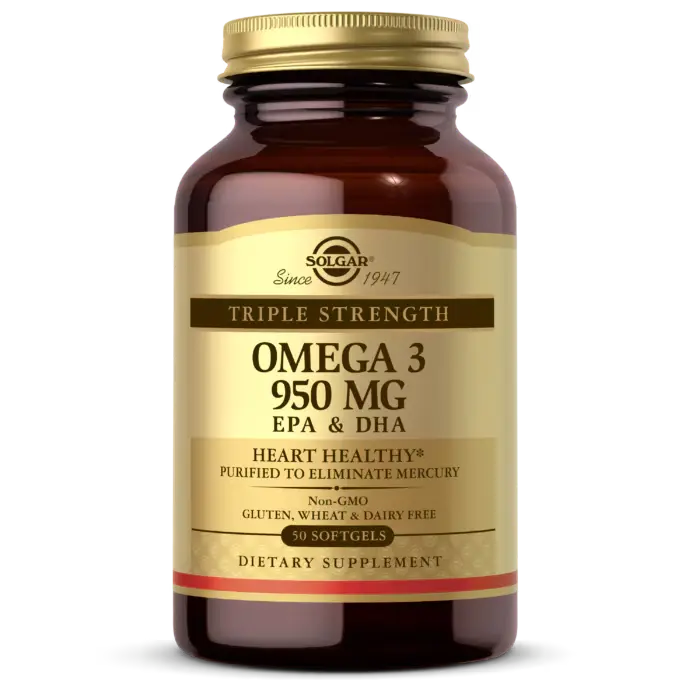 Solgar, Omega 3, EPA & DHA, Triple Strength, 950 mg, 100 Softgels