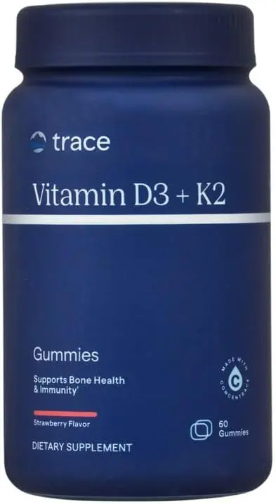 Trace, Vitamin D3 + K2 Gummies, Strawberry, 60 Gummies