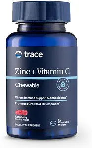 Trace, Zinc + Vitamin C Chewable, Raspberry, 60 Chewable Wafers
