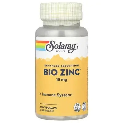 Solaray, Bio Zinc 15 mg, 100 VegCaps