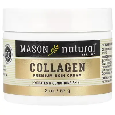 Mason Natural, крем с коллагеном премиального качества, груша, 57 г (2 унции)