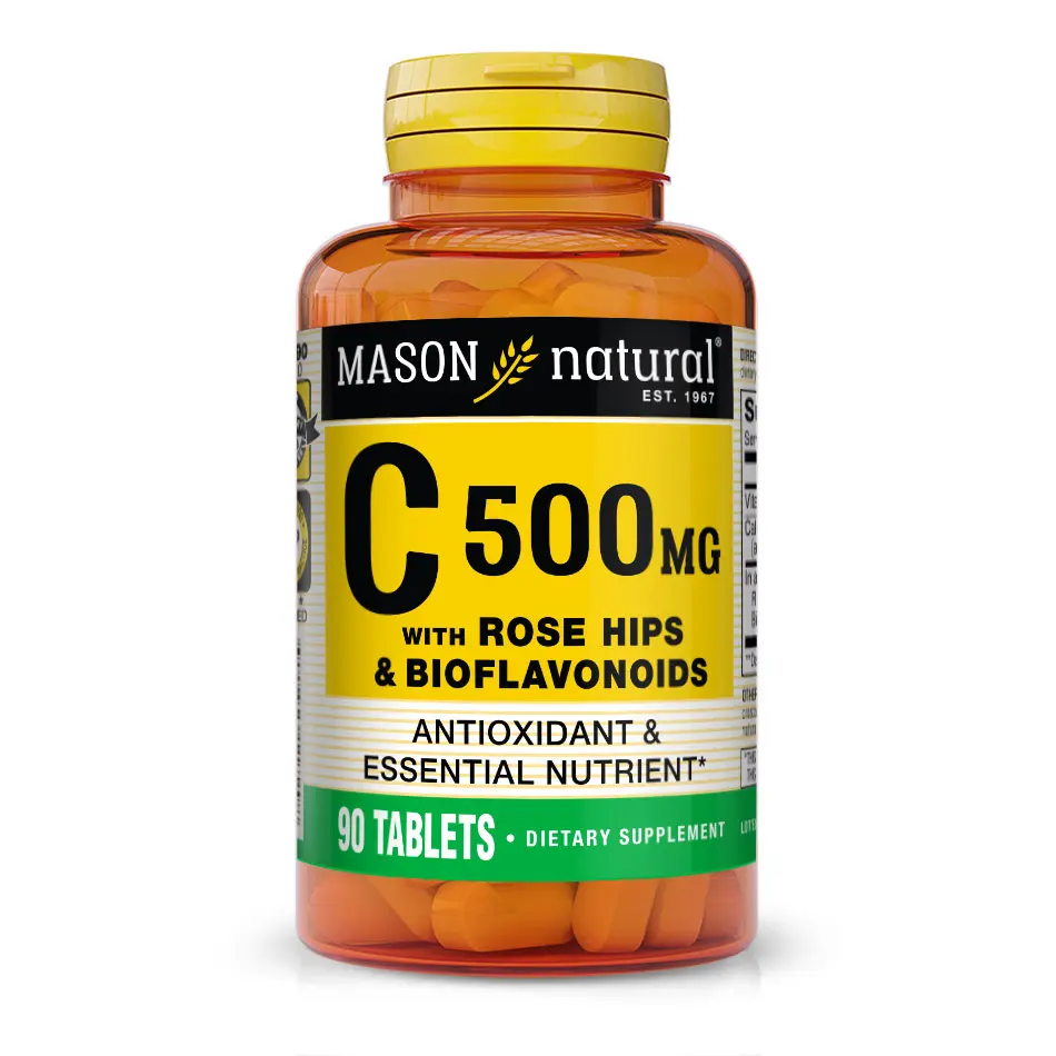 Mason Naturals Vitamin C 500 mg With Rose Hips and Bioflavonoids 90t