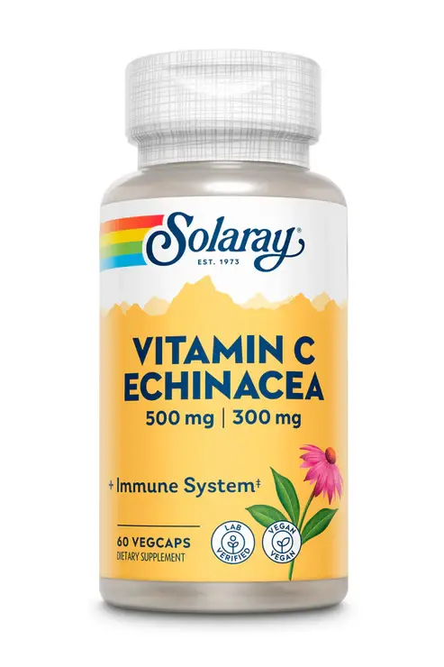 Solaray Vitamin C & Echinacea 500mg 60 VEGCAPS