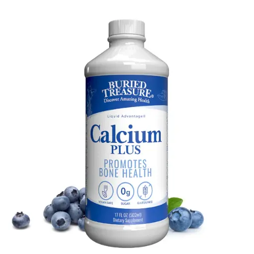 Calcium Plus – жидкая добавка со вкусом черники с цитратом кальция, витамином D, магнием и цинком