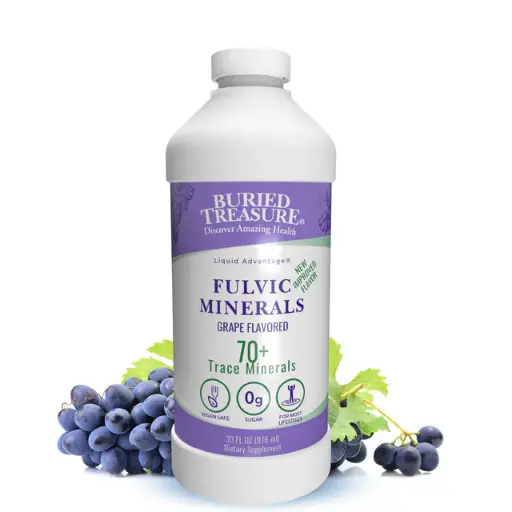 Fulvic Minerals, фульвовые минералы, со вкусом винограда, 976 мл