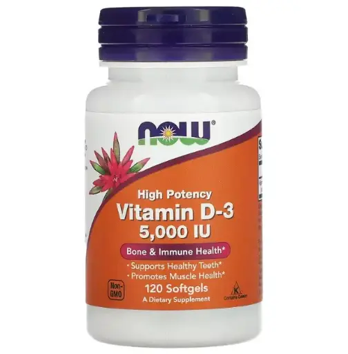 NOW Vitamin D-3, High Potency, 125 mcg (5,000 IU)