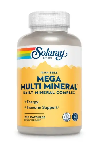 Solaray Mega Multi Mineral lron Free 200 Capsules