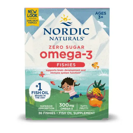 Nordic Naturals, Omega-3 Fishies, Zero Sugar, Ages 3+, Tutti Frutti, 300 mg