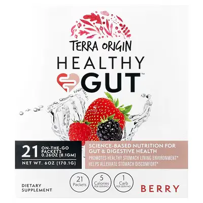 Terra Origin, Healthy Gut, Berry, 21 On The Go Packets