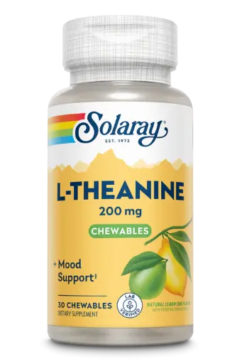 Solaray, L-Theanine, Natural Lemon-Lime, 200 mg